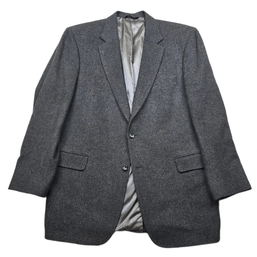 JsS A‎ Bank Gordon Camel Hair Blazer Mens 44L 44 Gray Sport Coat Jacket Soft!